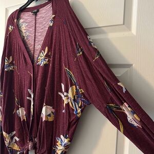 a.n.a Burgundy Knit Top